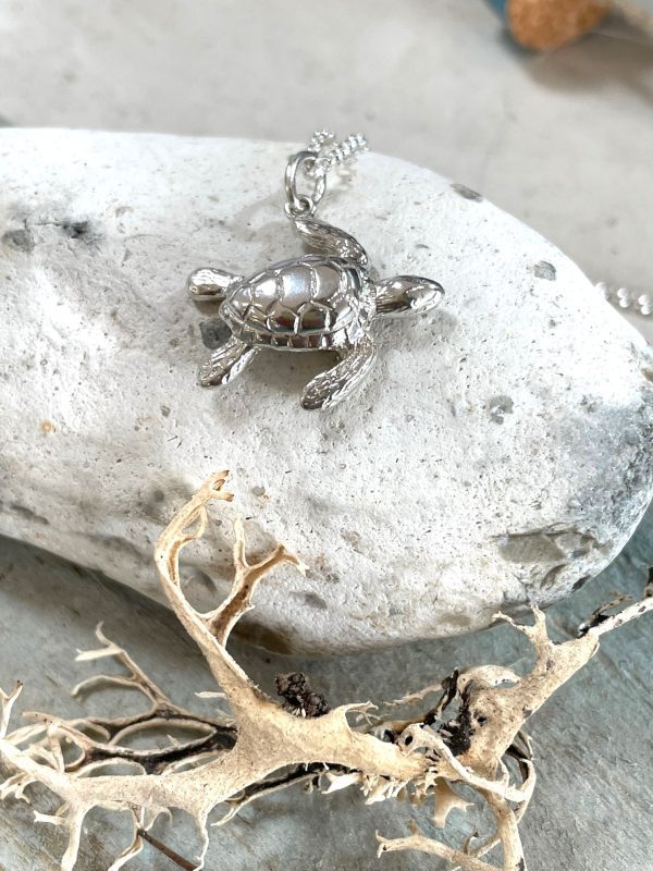 Sterling Silver sea turtle pendant