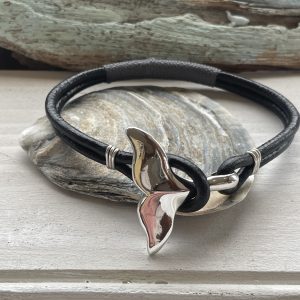 Whale Tail Bracelet With Leather