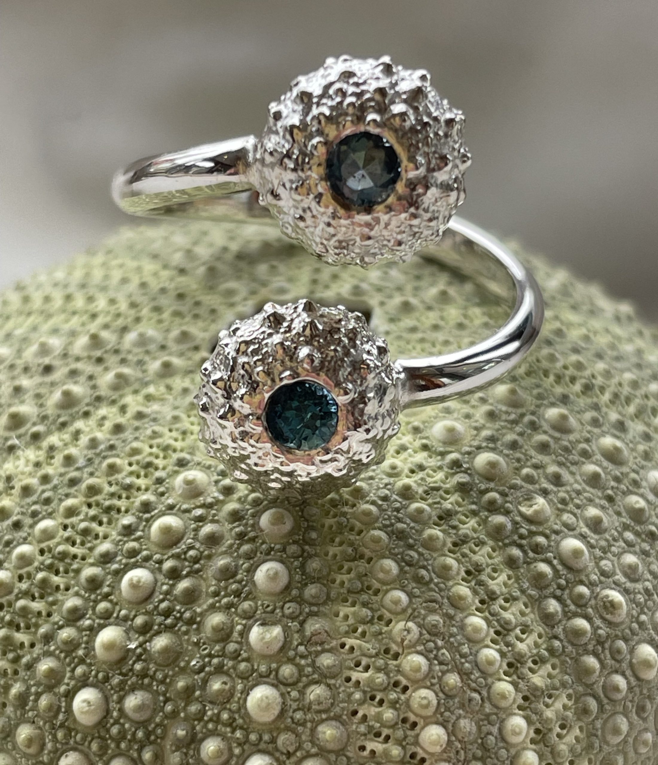 Urchin Ring  mini with London Blue Topaz